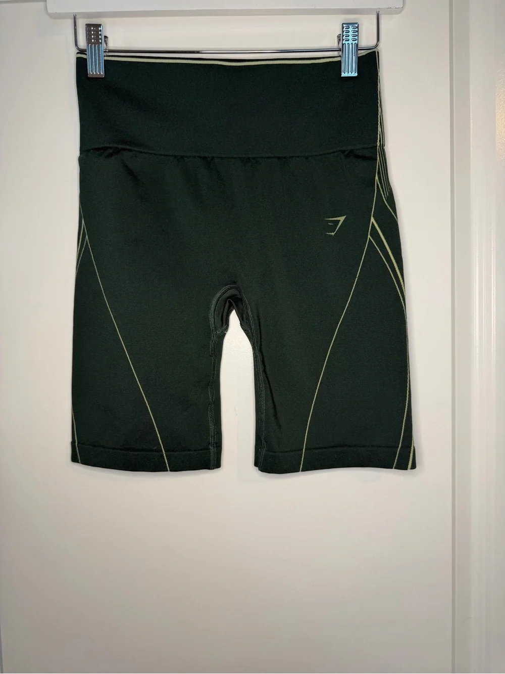 Gymshark Women’s Black High-Waist Bike Shorts with Contrast Stitching